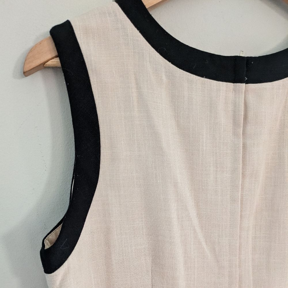 Casual Corner Beige Sheath Tank Dress Size 14 Classic Old Money - Picture 4 of 4